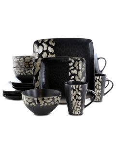 Elama Savannah 16 Piece Stoneware Dinnerware Set