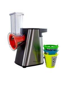 Megachef 4 in 1 Stainless Steel Electric Salad Maker, Salad Shooter, Shredder, Slicer, Chopper, Shooter with One-Touch Control and Attachments